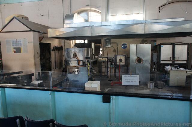 Glass Blowing Demonstration area at Dockyard Glassworks Bermuda.jpg