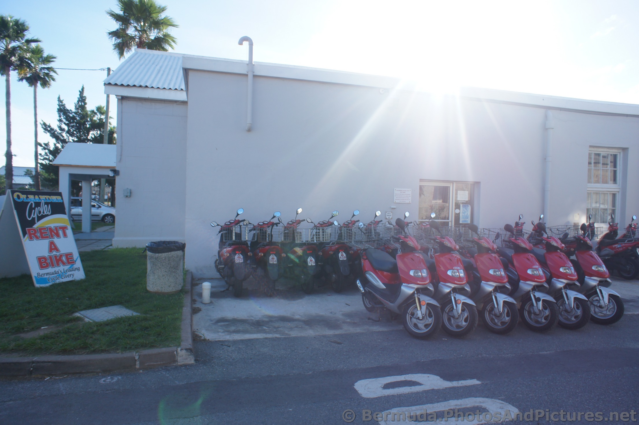 Motorcycle scooters for rent at Bermuda Naval Dockyard.jpg