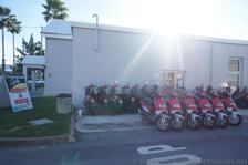Motorcycle scooters for rent at Bermuda Naval Dockyard.jpg