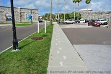 Footprints directing visitors to Beach Buses in Bermuda.jpg