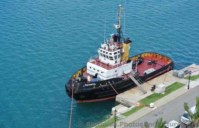 Tug Boat named Faithful docked near Cruise Ship Bermuda.jpg