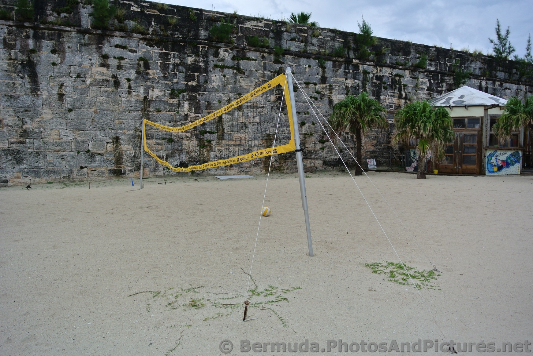 Volleyball net at Snorkel Park Beach Bermuda.jpg