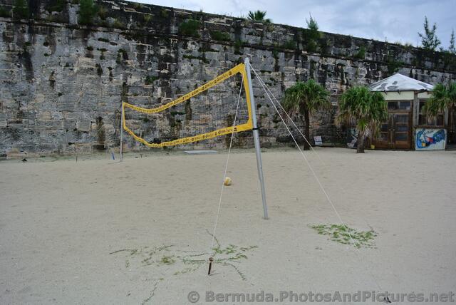 Volleyball net at Snorkel Park Beach Bermuda.jpg