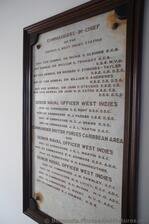 List of Commanders-in-Chief on the America & West Indies Station plaque at Commissioner's House Bermuda Maritime Museum.jpg