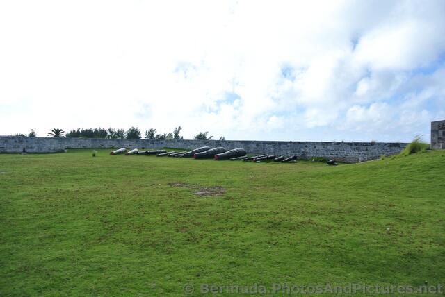 Cannons strewn across lawn at Bermuda Maritime Museum.jpg