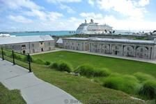 Royal Caribbean Explorer of the Seas docked at King's Wharf viewed from Commsioner's House Bermuda Maritime Museum.jpg