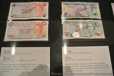 Bermuda $100 $20 & $10 Bills from 1982 & 2000 Commsioner's House Bermuda Maritime Museum.jpg