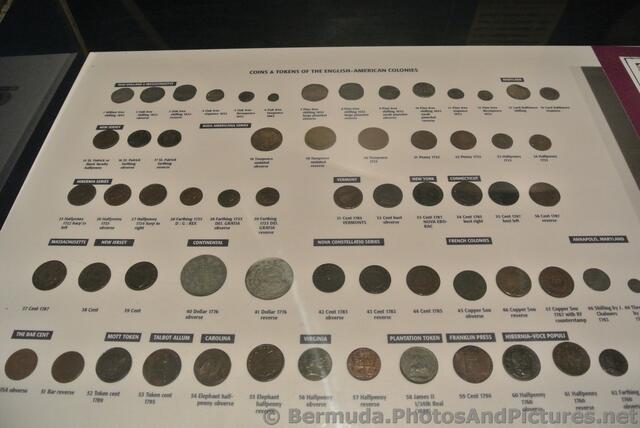 American Colonies coins displayed at Commsioner's House Bermuda Maritime Museum.jpg