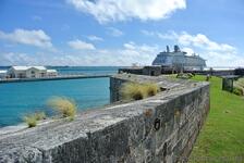 Explorer of the Seas cruise ship & Ferry Terminal viewed from National Museum of Bermuda.jpg