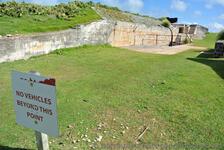 No Vehicles Beyond This Point sign at Bermuda Royal Navy Dockyard.jpg