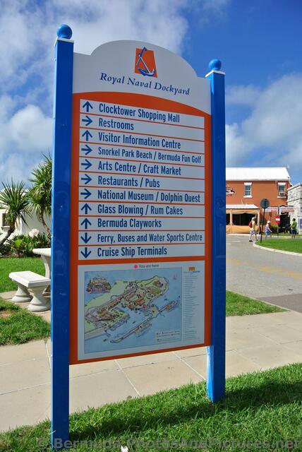 Bermuda Royal Naval Dockyard sign to various attractions.jpg