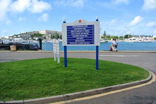 Signs posted at cruise ship docking area for Royal Naval Dockyard.jpg