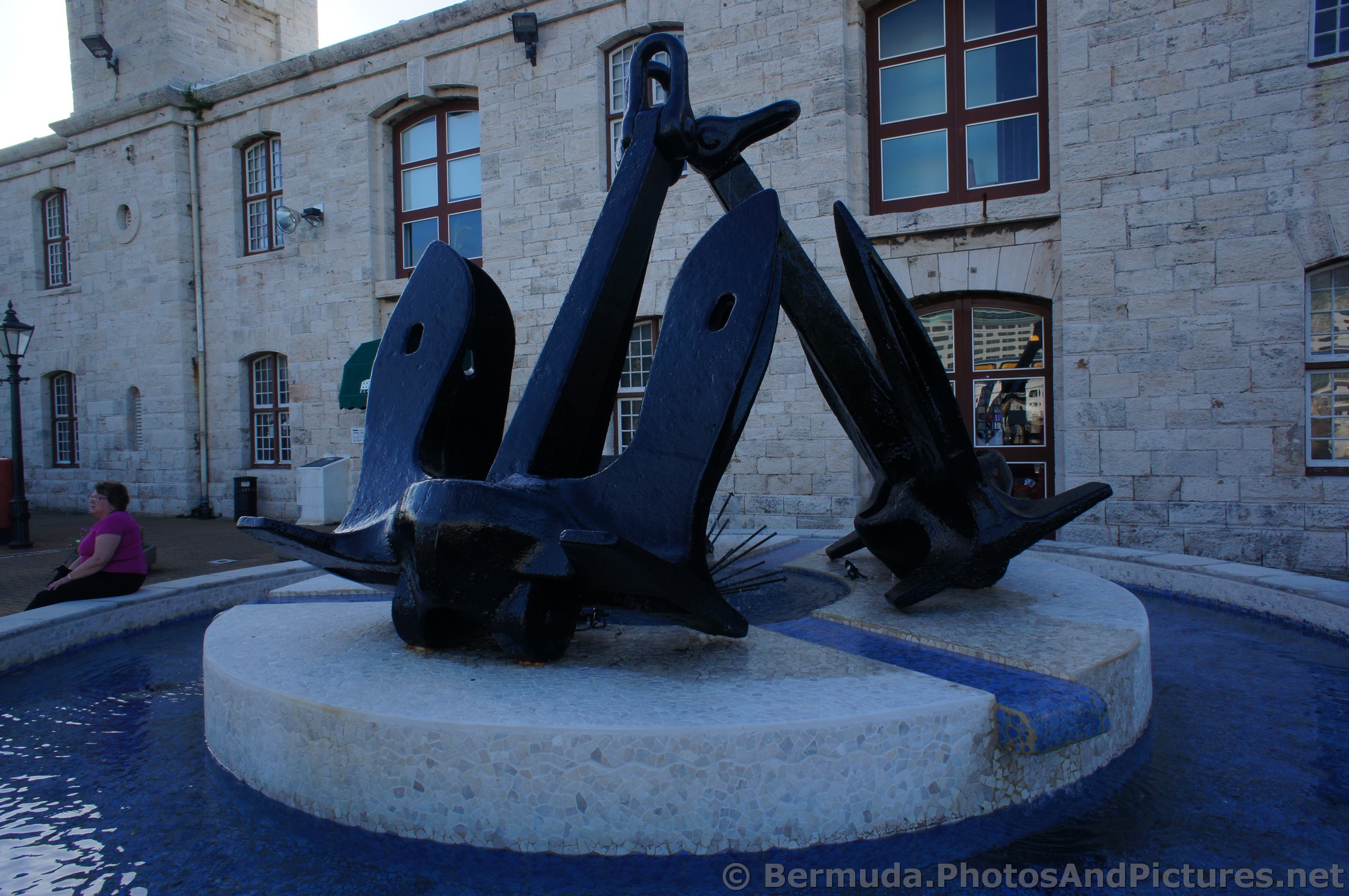 Clocktower Mall Anchor Fountain in Bermuda.jpg